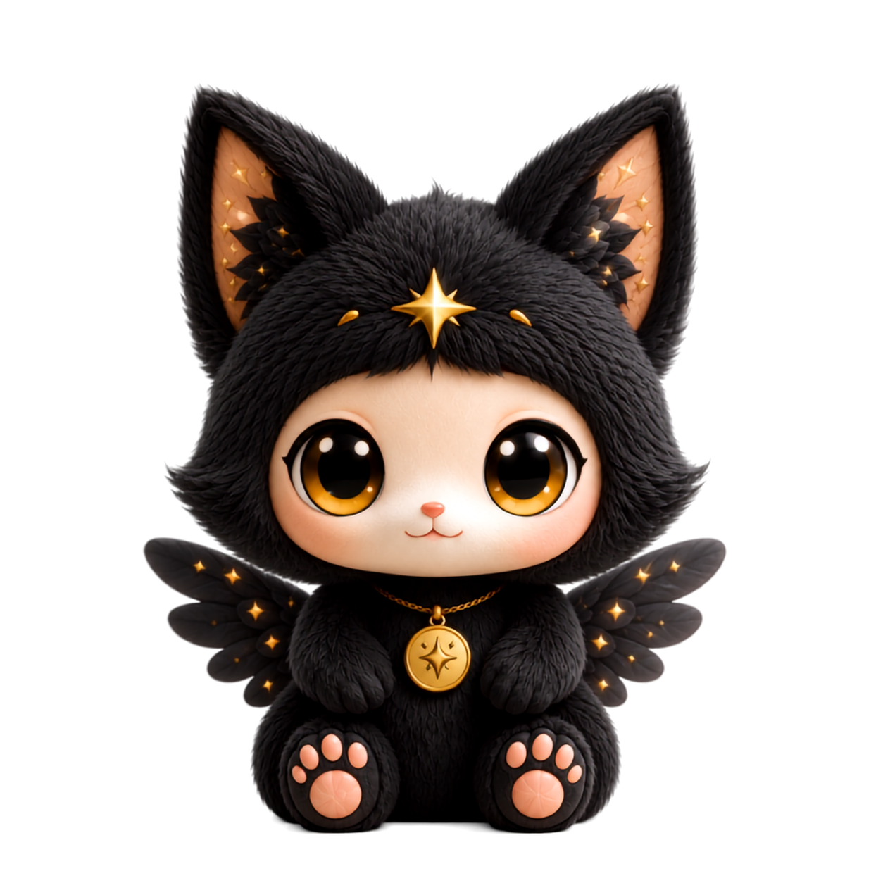 Midnight Black Nekomi charm